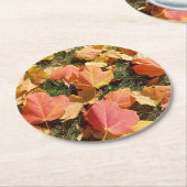 Colorful Autumn Leaves Ronde Kartonnen Onderzetter (Gebogen)