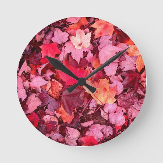 Colorful Autumn Leaves Ronde Klok (Voorkant)