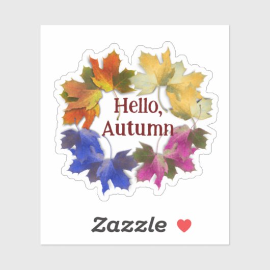 Colorful Autumn Leaves Sticker (Vel)