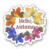 Colorful Autumn Leaves Sticker (Voorkant)