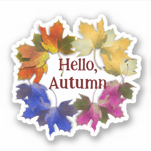 Colorful Autumn Leaves Sticker (Voorkant)