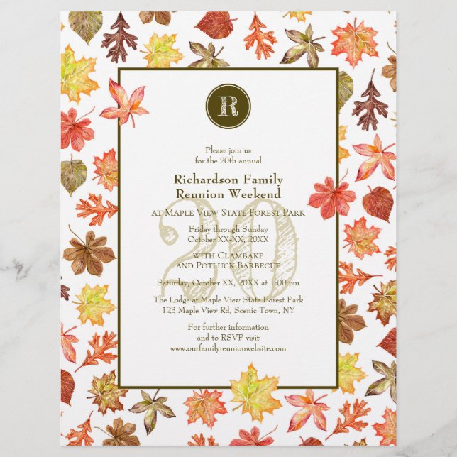 Colorful Autumn leest Pattern Herfst Family Reunio (Voorkant)