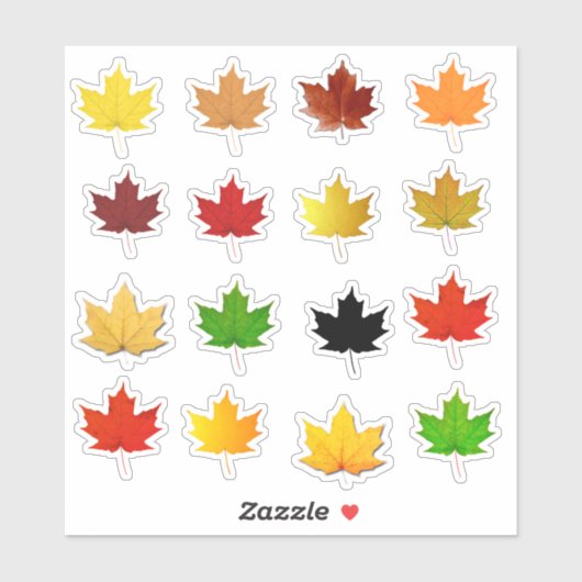 Colorful Autumn Maple Leaf Waterproof Labels (Vel)