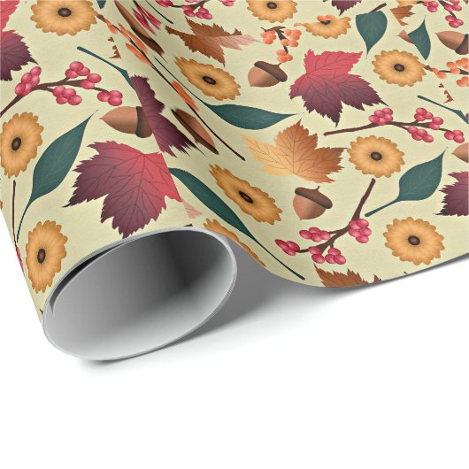 Colorful Autumn Pattern Cadeaupapier (Rol Hoek)