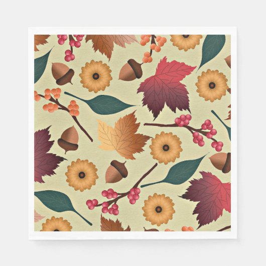 Colorful Autumn Pattern Servet (Voorkant)
