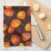 Colorful Autumn Quaking Aspen Leaves Theedoek (Quarter Fold)