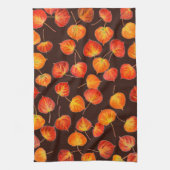 Colorful Autumn Quaking Aspen Leaves Theedoek (Verticaal)