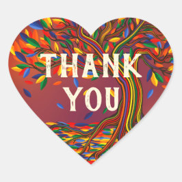 Colorful Autumn Tree Cheerful Bold Cool Hartelijk Hart Sticker