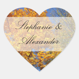 Colorful Autumn Trees Hart Sticker