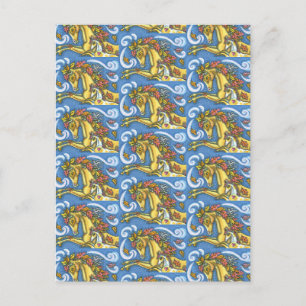COLORFUL AUTUMN VERLAAT DE WHIMSISCHE HORSE EN KLO BRIEFKAART