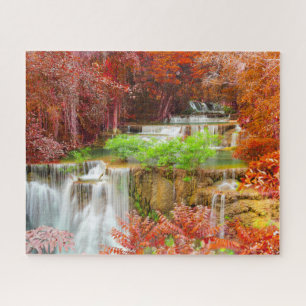 Colorful Autumn Waterfall Landscape Travel Natuur Legpuzzel
