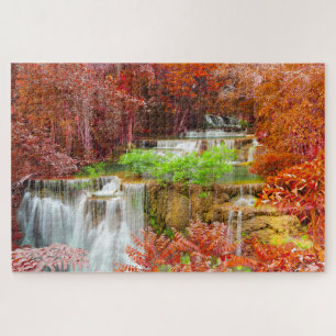 Colorful Autumn Waterfall Landscape Travel Natuur Legpuzzel
