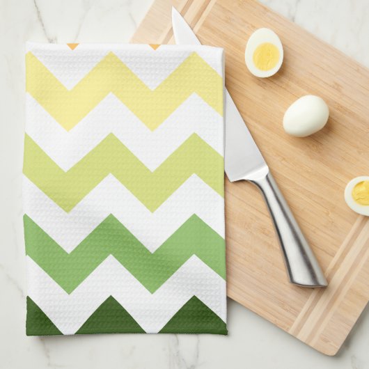 Colorful Autumnal Herfst Chevron Theedoek (Quarter Fold)