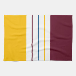 Colorful Autumnal Mulberry Amber Stripes Theedoek