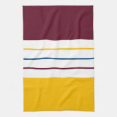 Colorful Autumnal Mulberry Amber Stripes Theedoek (Verticaal)