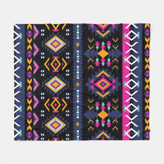 Colorful Aztec Fleece Deken (Voorkant (Horizontaal))