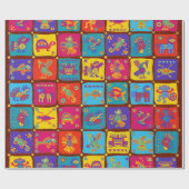 Colorful Aztec Mexican Animals 1 Cadeaupapier (Vlak)