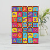 Colorful Aztec Mexican Animals 1 Feestdagenkaart (Staand voorkant)