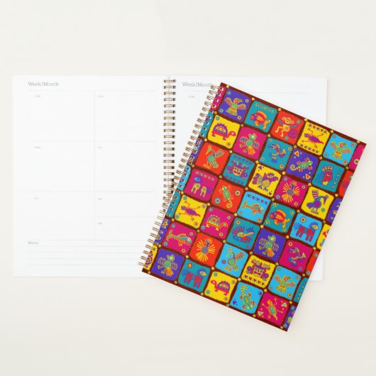 Colorful Aztec Mexican Animals 1 Planner (Display)