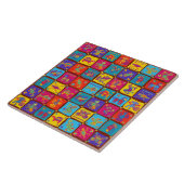 Colorful Aztec Mexican Animals 1 Tegeltje (Zijkant)