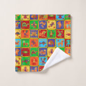 Colorful Aztec Mexican Animals Bad Handdoek (Wasdoekje)