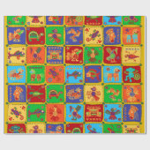 Colorful Aztec Mexican Animals Cadeaupapier (Vlak)