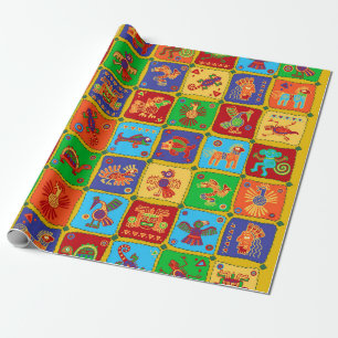 Colorful Aztec Mexican Animals Cadeaupapier