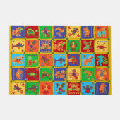 Colorful Aztec Mexican Animals Deurmat (Voorkant)
