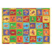 Colorful Aztec Mexican Animals Tafelkleed (Voorkant (Horizontaal))