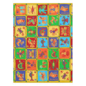 Colorful Aztec Mexican Animals Tafelkleed (Voorkant)