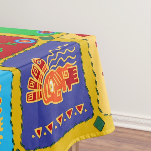 Colorful Aztec Mexican Animals Tafelkleed (Voorbeeld)