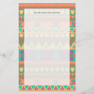 Colorful Aztec Pattern Briefpapier