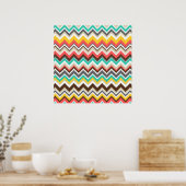 Colorful Aztec Tribal Chevron ZigZag Stripes Print (Keuken)