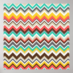 Colorful Aztec Tribal Chevron ZigZag Stripes Print