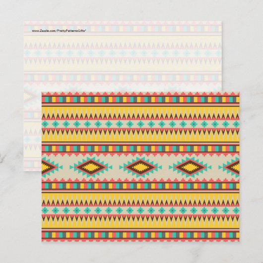 Colorful Aztec Tribal Native American Diamonds Briefkaart (Voorkant / Achterkant)