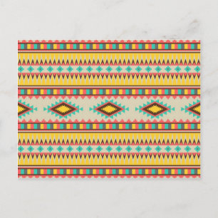 Colorful Aztec Tribal Native American Diamonds Briefkaart