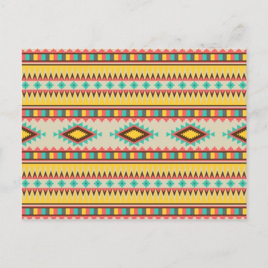 Colorful Aztec Tribal Native American Diamonds Briefkaart (Voorkant)