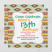 Colorful Aztec Tribal Native American Diamonds Kaart (Voorkant / Achterkant)