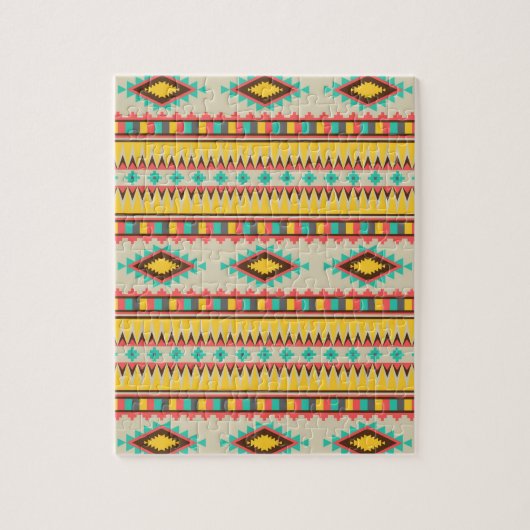 Colorful Aztec Tribal Native American Diamonds Legpuzzel (Verticaal)