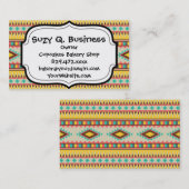 Colorful Aztec Tribal Native American Diamonds Visitekaartje (Voorkant / Achterkant)