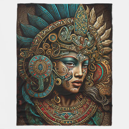 Colorful Aztec Warrior Princess Blanket Fleece Deken