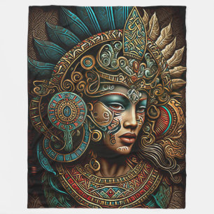 Colorful Aztec Warrior Princess Blanket Fleece Deken