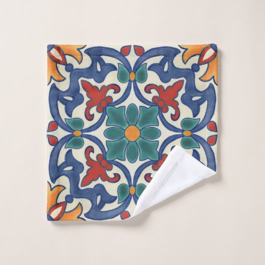 Colorful Azulejos Pattern Bad Handdoek (Wasdoekje)