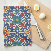 Colorful Azulejos Pattern Theedoek (Quarter Fold)