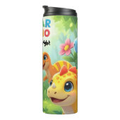Colorful Baby Dinosaurs Roar Forest Thermosbeker (Geroteerd rechts)