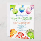 Colorful baby dinosaururs peuterjarige uitnodiging (Voorkant)