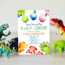 Colorful baby dinosaururs peuterjarige uitnodiging