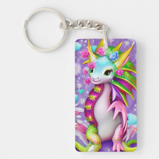 Colorful Baby Dragon Sleutelhanger (Voorkant)