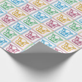 Colorful Baby Elephant Sketels Cadeaupapier (Hoek)