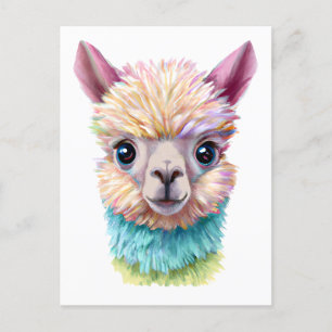 Colorful Baby Lama Briefkaart
